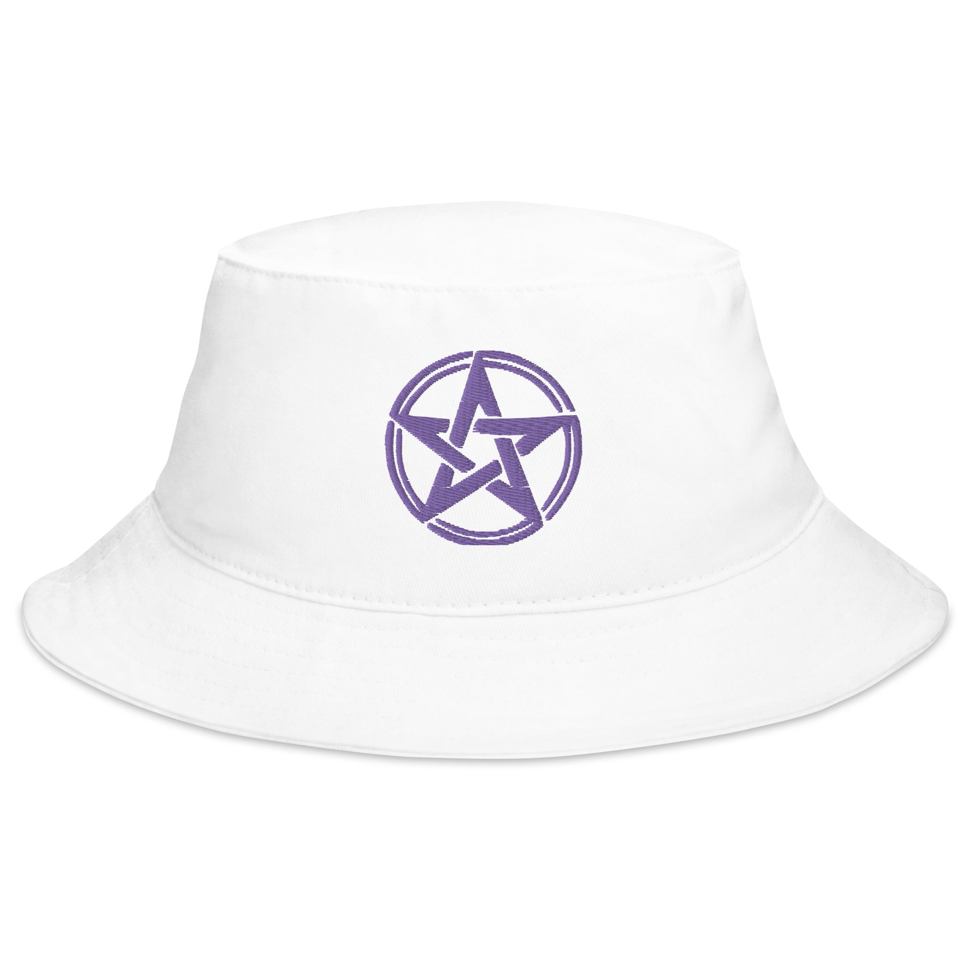 Purple Witching Hour Woven Pentagram Embroidered Bucket Hat Wiccan Ritual