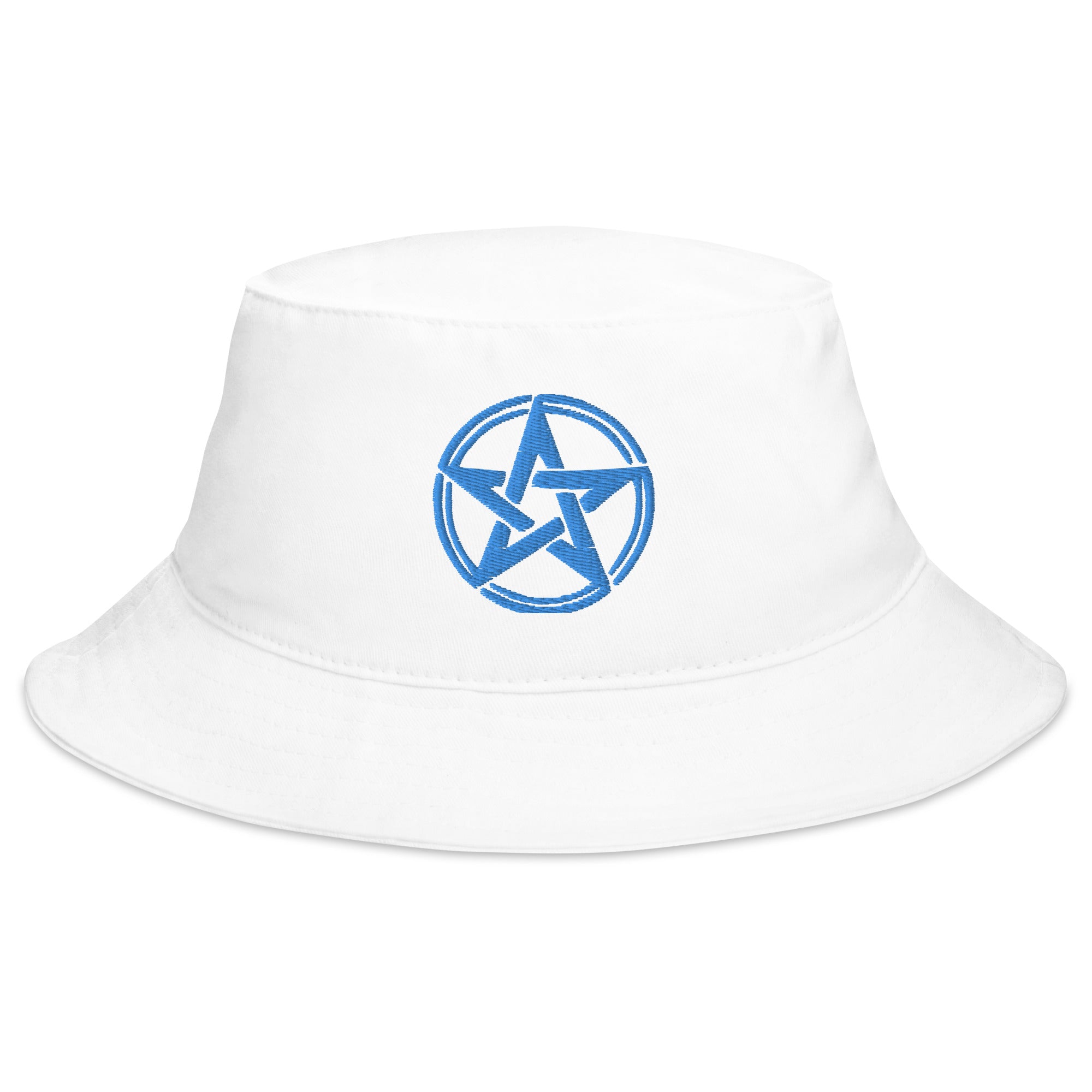 Blue Witching Hour Woven Pentagram Embroidered Bucket Hat Wiccan Ritual