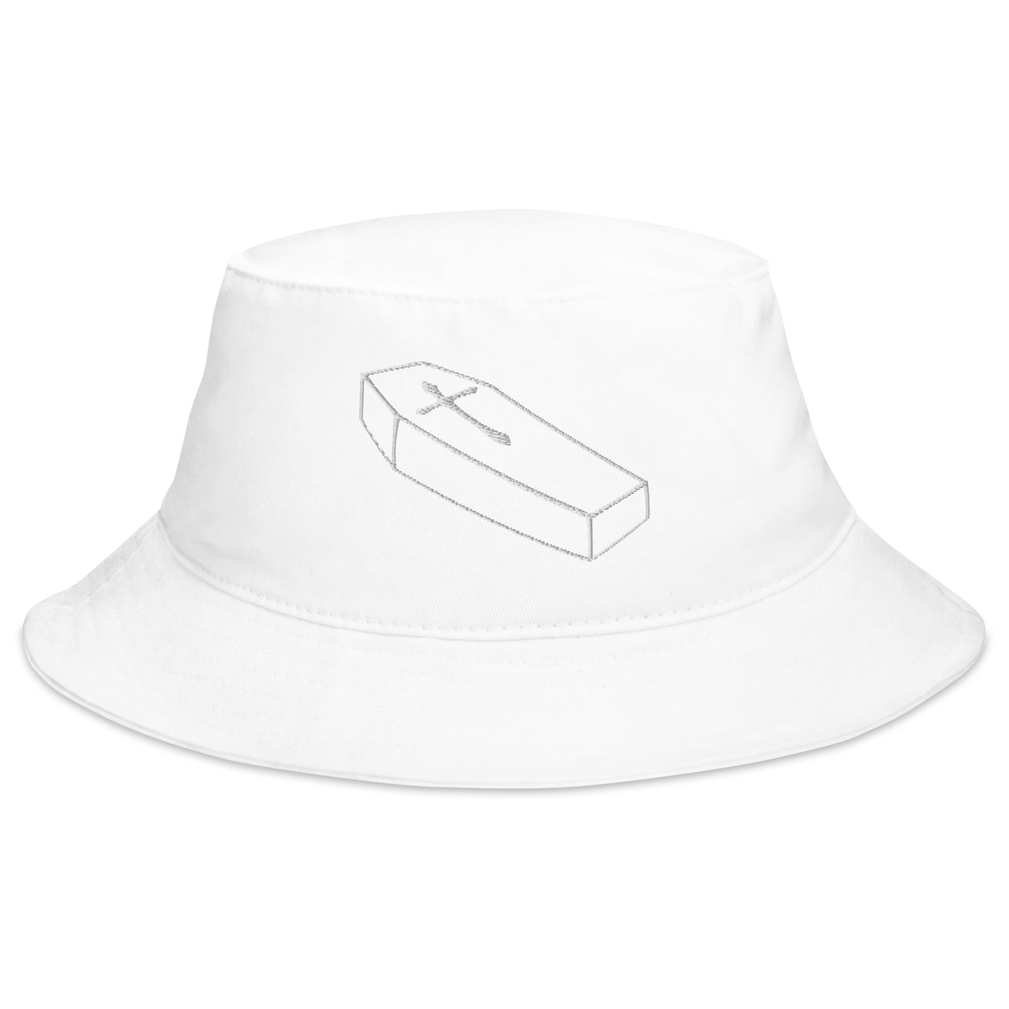 Toe Pincher Coffin with Cross Embroidered Bucket Hat