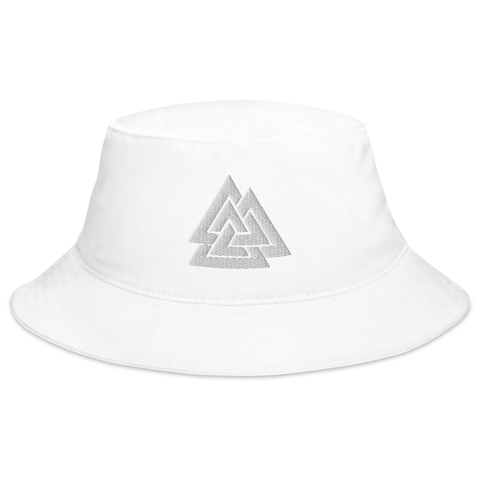 Viking Symbol Valknut Triangles of Power and Glory Embroidered Bucket Hat