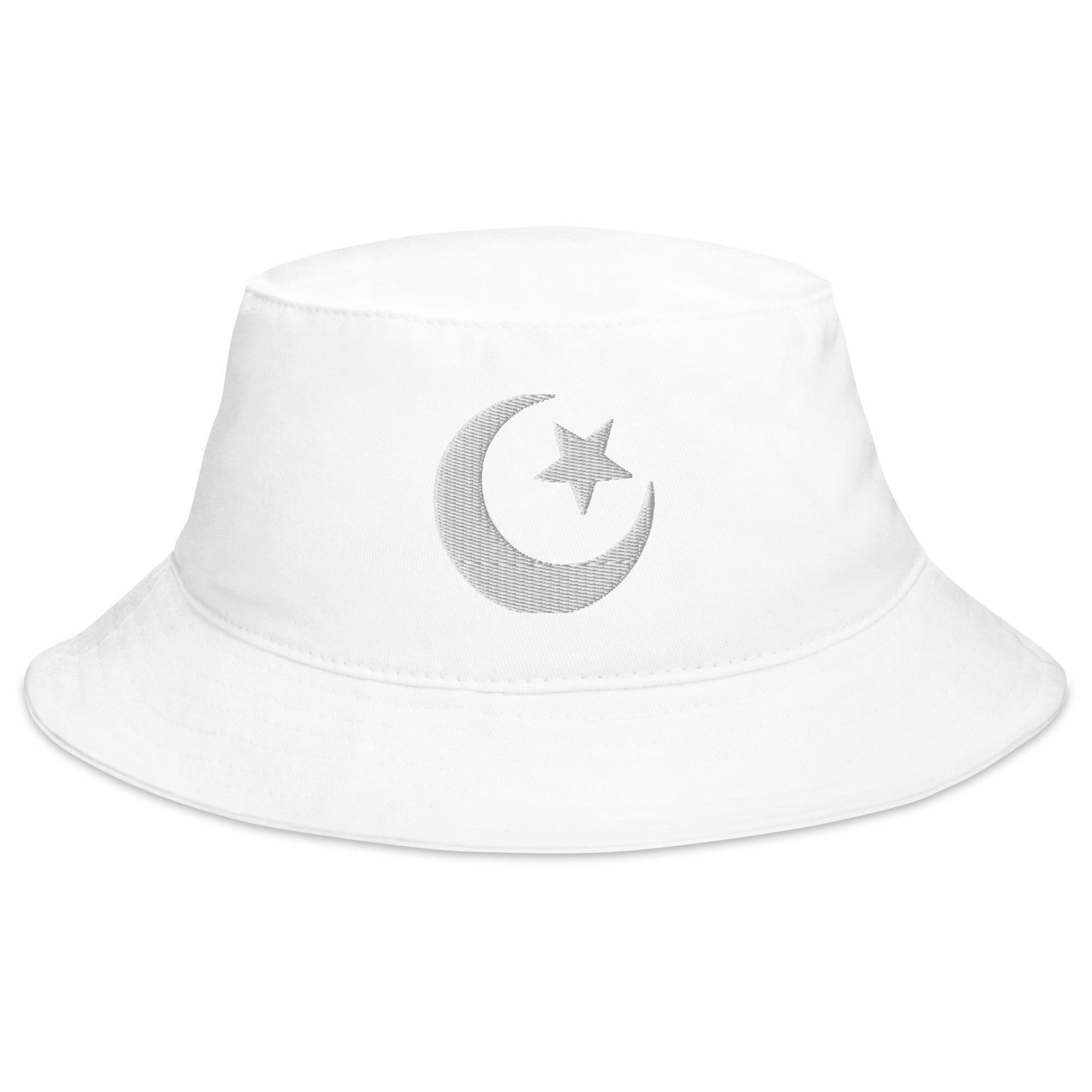 Star and Crescent Moon Ancient Symbol Embroidered Bucket Hat
