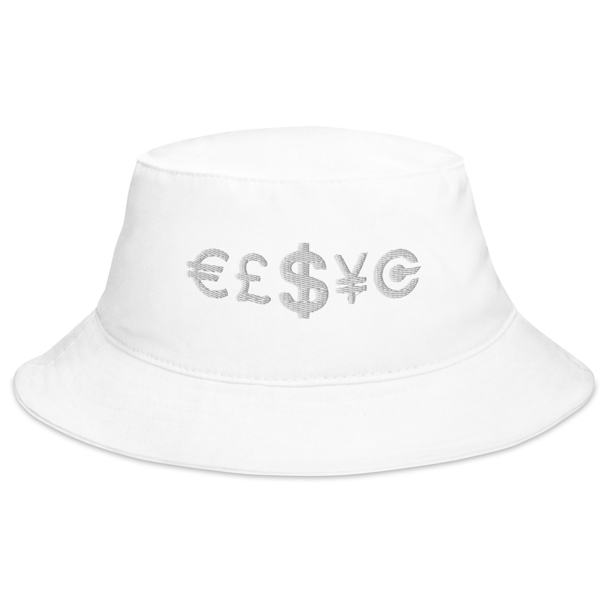 Money is Power Dollar Euro Pound Yen Crypto Embroidered Bucket Hat