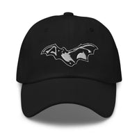 Flying Vampire Bat Goth Halloween Style embroidered dad hat, product image 1