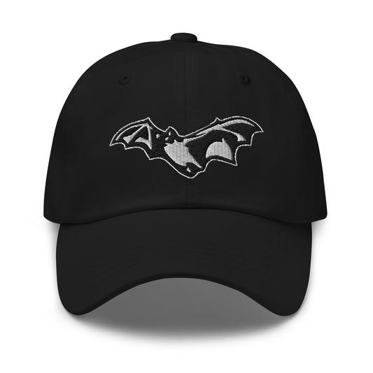 Flying Vampire Bat Goth Halloween Style embroidered dad hat, product image 1