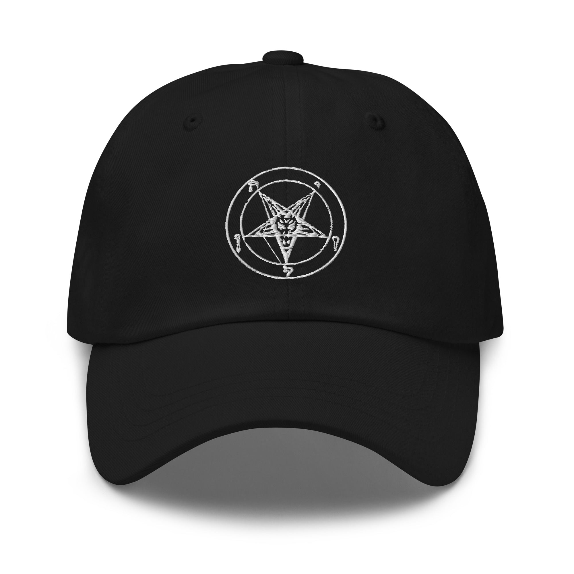 White Sigil of Baphomet Embroidered Baseball Cap / Dad Hat - Edge of Life Designs