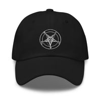 White Sigil of Baphomet embroidered dad hat, product image 1
