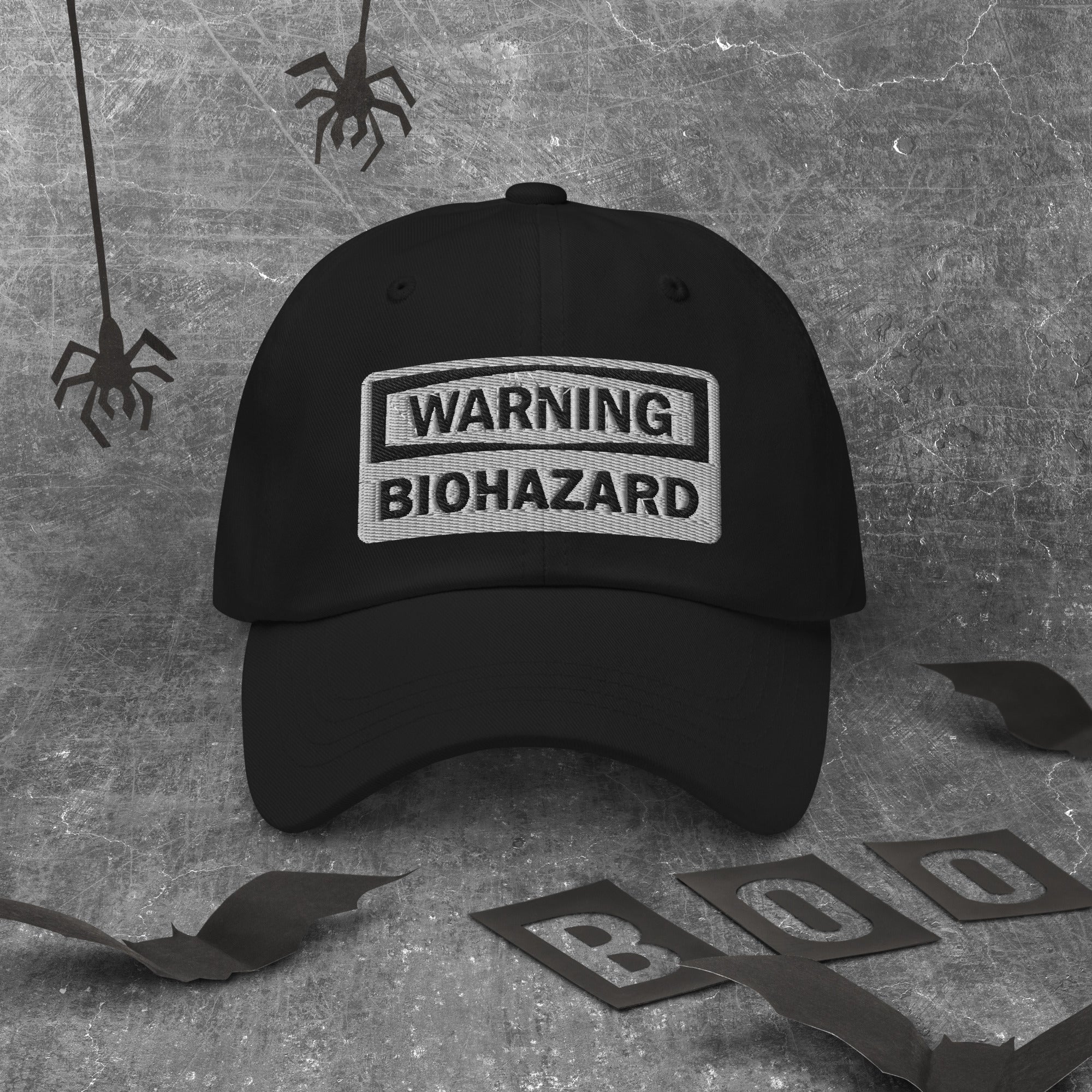 Warning Sign Bio Hazard Zombie Apocalypse Embroidered Baseball Cap Dad hat - Edge of Life Designs