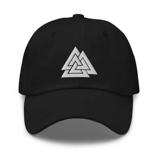 Viking Symbol Valknut Triangles of Power and Glory embroidered dad hat, product image 1