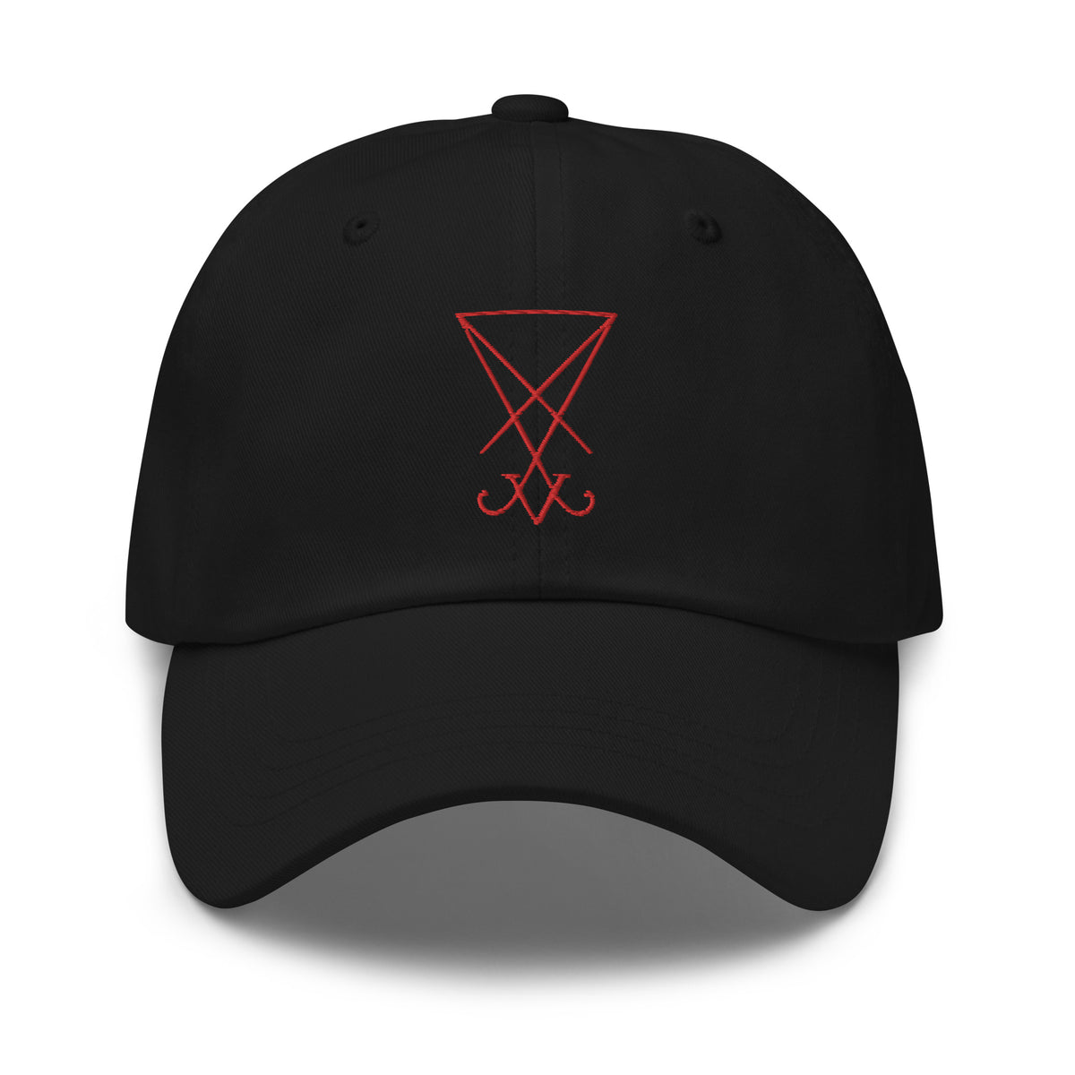 Red Thread Sigil of Lucifer Symbol The Seal of Satan embroidered dad hat, product image 1