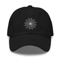 Creepy Spiderweb Halloween Goth Style embroidered dad hat, product image 1
