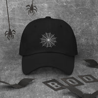 Creepy Spiderweb Halloween Goth Style embroidered dad hat, product image 3