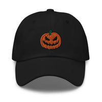 Scary Jack O Lantern Halloween Pumpkin embroidered dad hat, product image 1