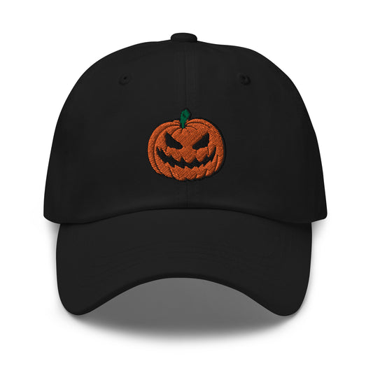 Scary Jack O Lantern Halloween Pumpkin embroidered dad hat, product image 1