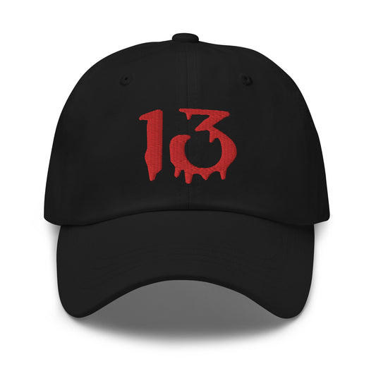 Bloody Number 13 Lucky Halloween embroidered dad hat, product image 1