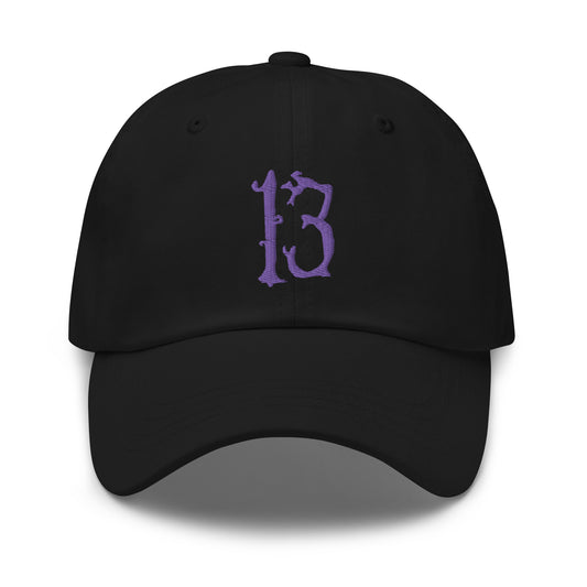 Lucky Number 13 Goth Halloween # embroidered dad hat, product image 1
