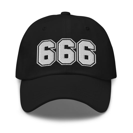 666 The Number of the Beast Evil embroidered dad hat, product image 1