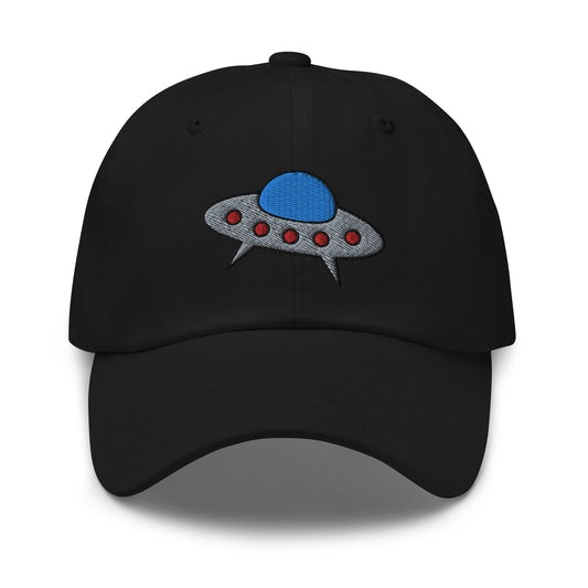 Space Alien Ship UFO Flying Saucer embroidered dad hat, product image 1