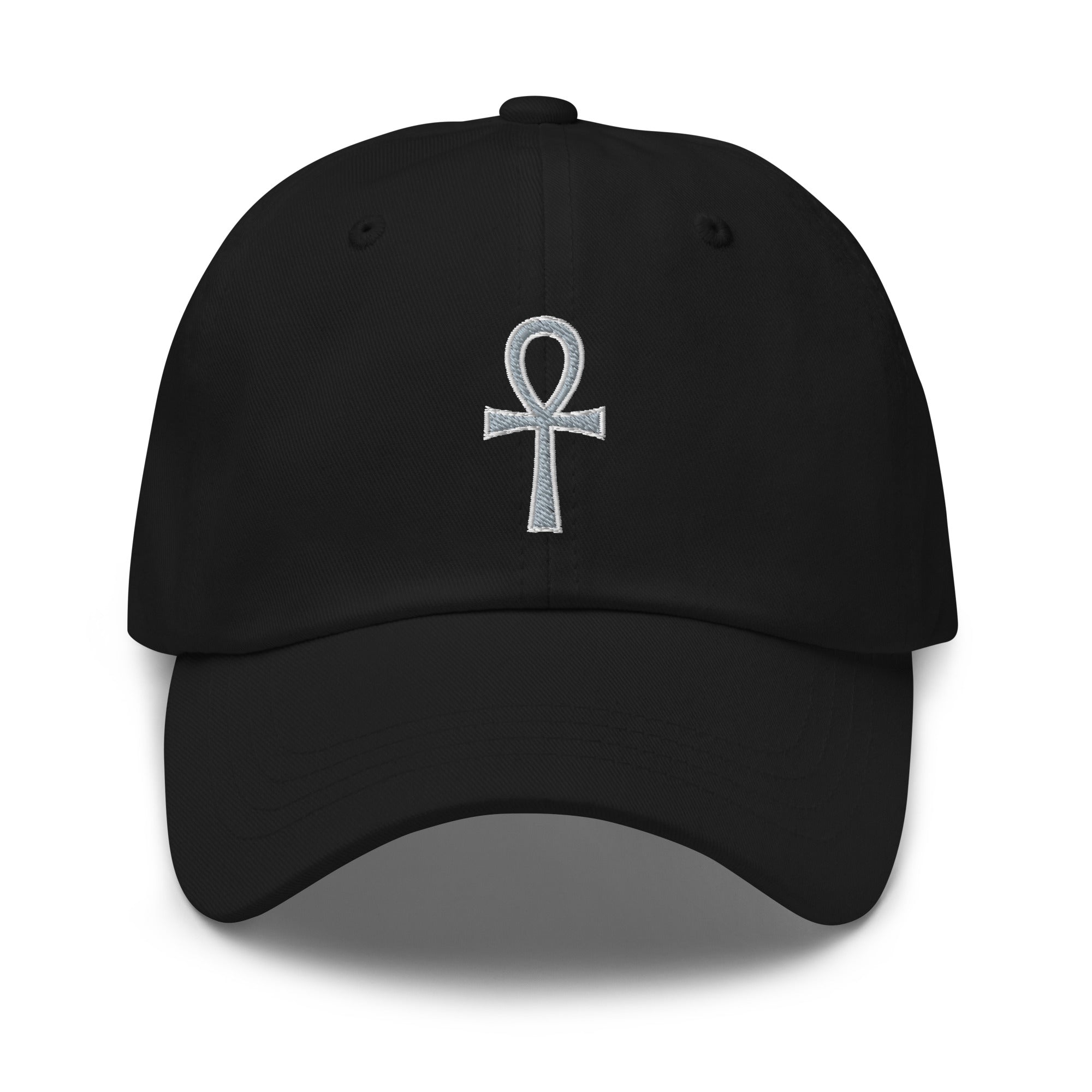 The Key of Life Ankh Ancient Egyptian Culture Embroidered Baseball Cap Dad hat Grey Thread - Edge of Life Designs