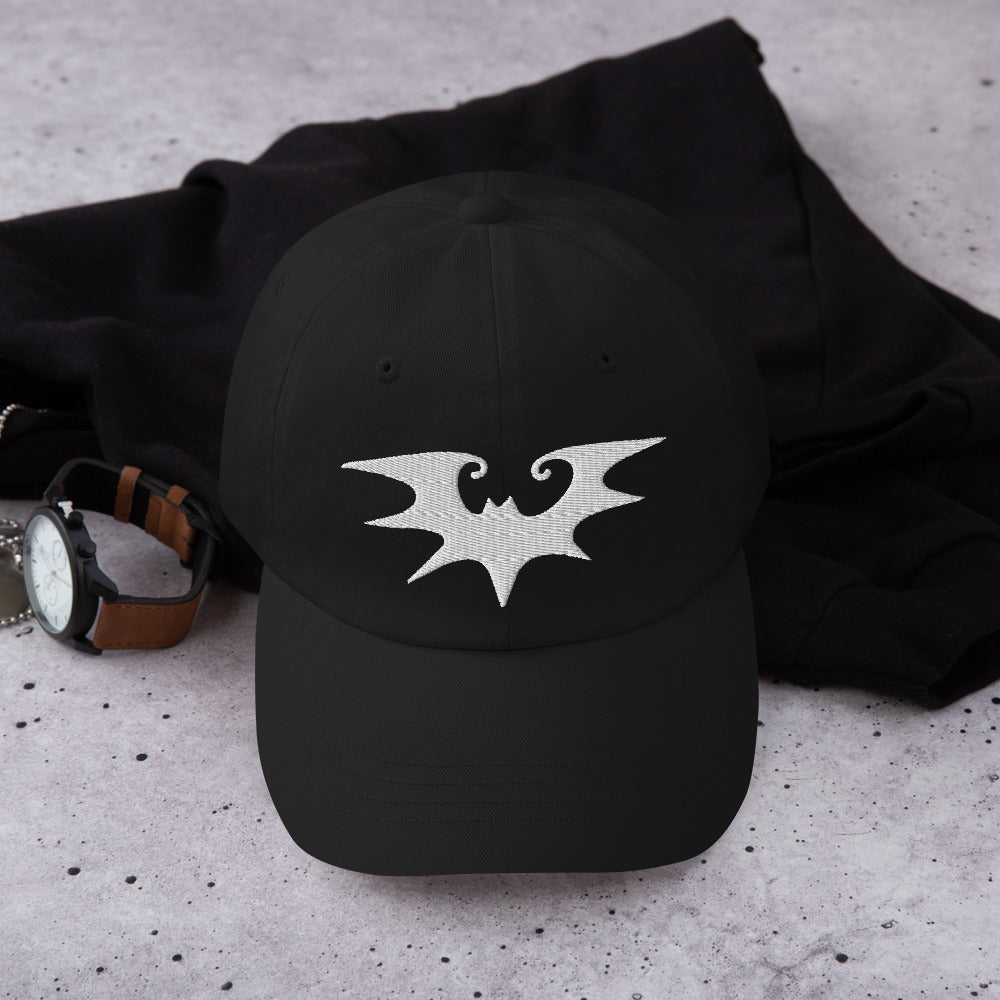 Spooky Goth Vampire Bat Embroidered Baseball Cap Dad hat - Edge of Life Designs