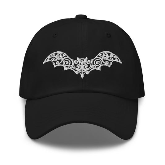 Gothic Vine Wrought Iron Bat embroidered dad hat, product image 1