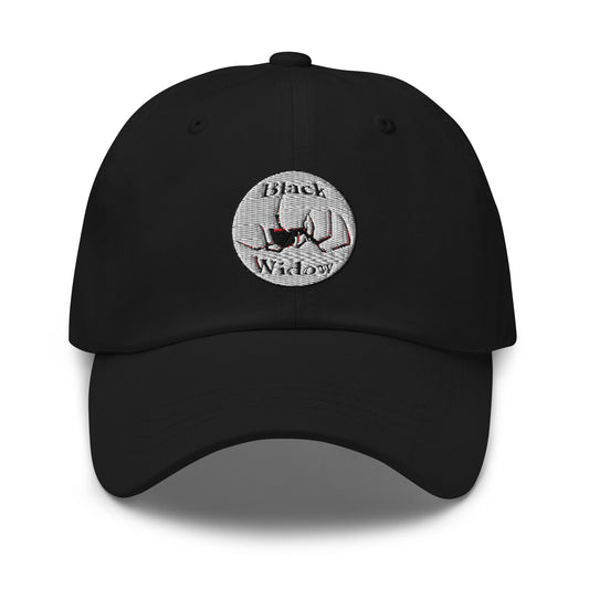 Latrodectus Black Widow Spider embroidered dad hat, product image 1