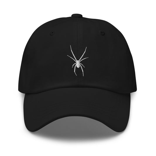 Arachnid Creepy Black Widow Spider embroidered dad hat, product image 1