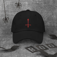 Red Inverted Cross embroidered dad hat, product image 3