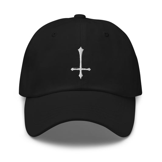 White Inverted Cross embroidered dad hat, product image 1