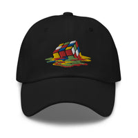 Melting Speed Cube Gaming Puzzle Box embroidered dad hat, product image 1