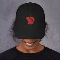 Red Apple Eaten by Ryuk embroidered dad hat, product image 2