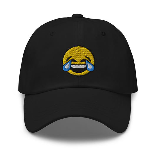 Tears of Joy Emoji embroidered dad hat, product image 1
