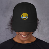 Tears of Joy Emoji embroidered dad hat, product image 2