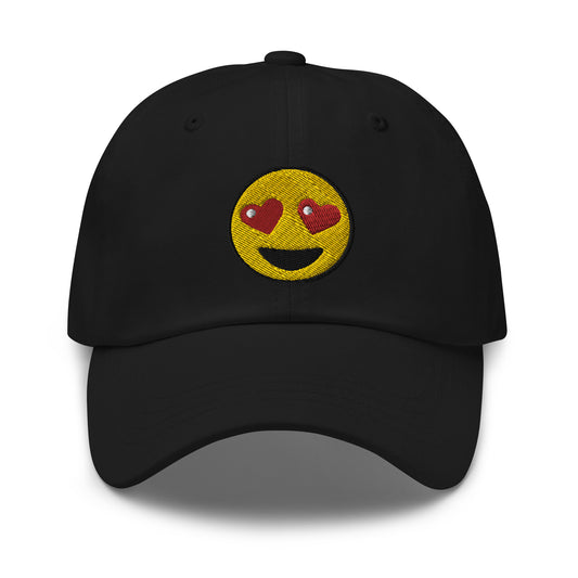 Heart – Eyes Emoji embroidered dad hat, product image 1