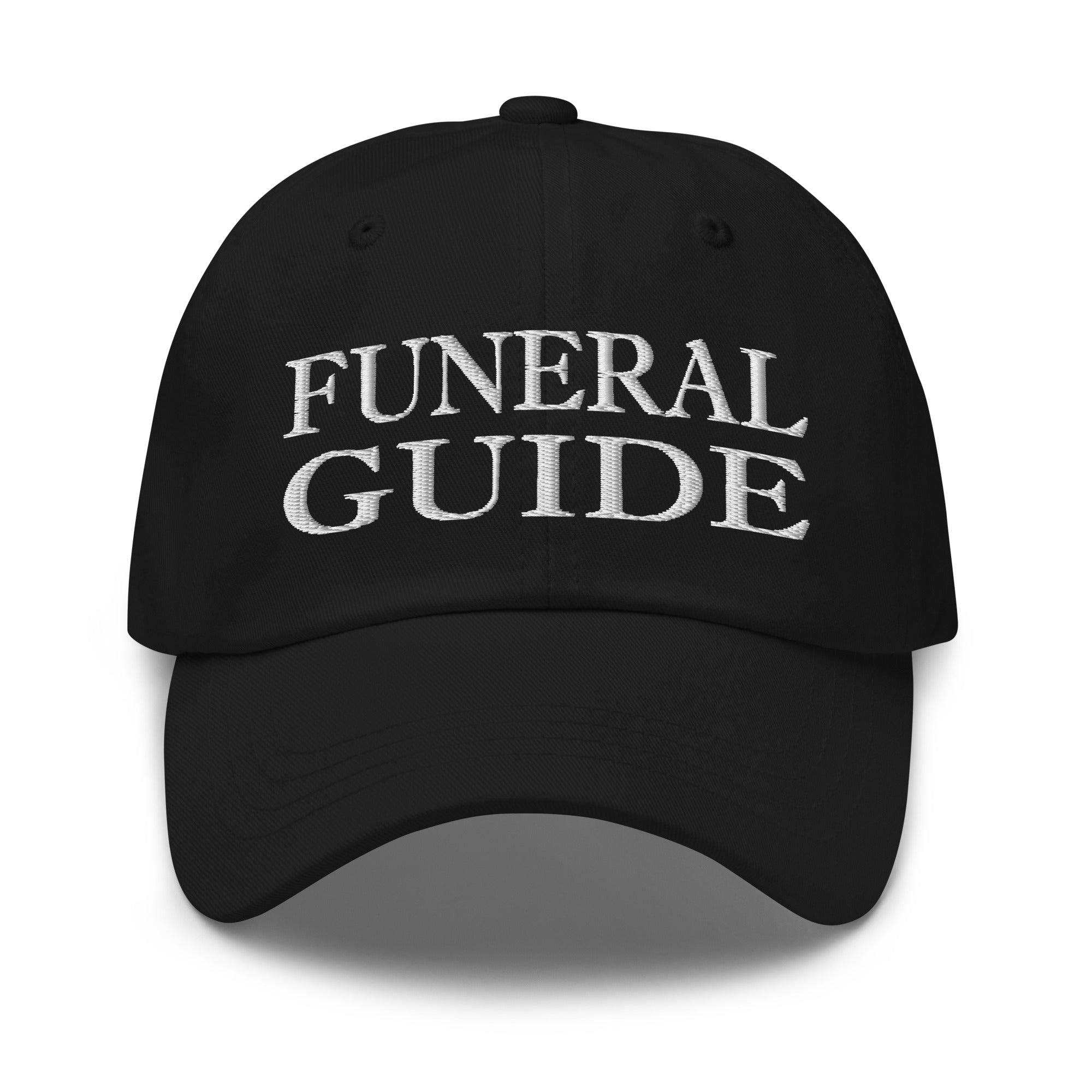 Funeral Guide Embroidered Baseball Cap Death Cosplay Dad hat - Edge of Life Designs