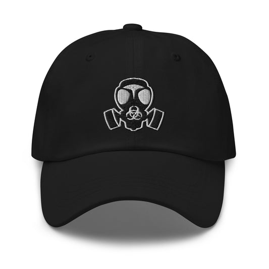 Bio Hazard Gas Mask embroidered dad hat, product image 1