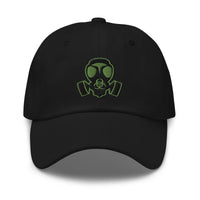 Bio Hazard Gas Mask embroidered dad hat, product image 1