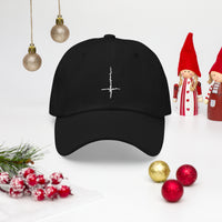 Black Metal Style Inverted Cross embroidered dad hat, product image 3
