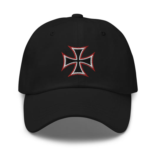 WWII Style Iron Cross Occult Symbol embroidered dad hat, product image 1