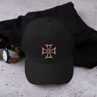 WWII Style Iron Cross Occult Symbol embroidered dad hat, product image 3