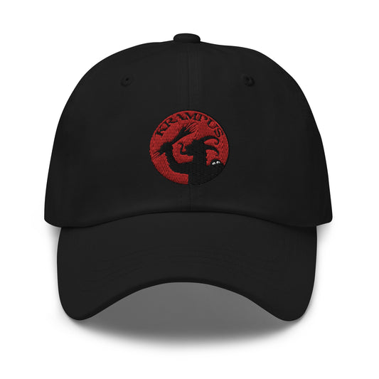 Horned Krampus embroidered dad hat, product image 1