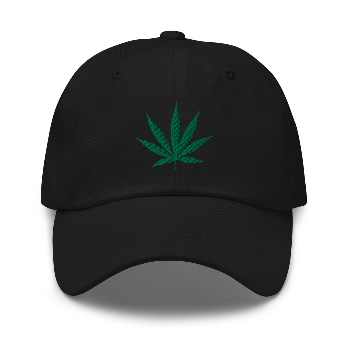 Pot Leaf Marijuana embroidered dad hat, product image 1