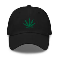 Pot Leaf Marijuana embroidered dad hat, product image 1