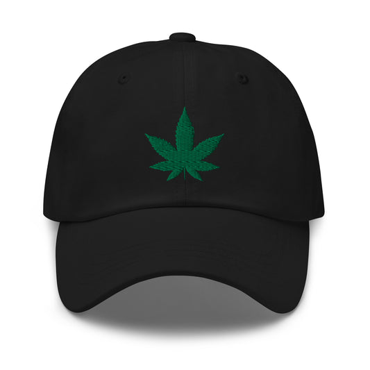 Marijuana Leaf Cannabis Plant embroidered dad hat, product image 1