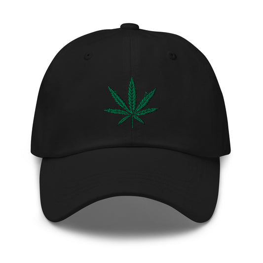 Cannabis Pot Leaf Marijuana embroidered dad hat, product image 1