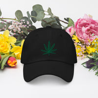 Legalize Marijuana Cannabis Pot Leaf embroidered dad hat, product image 3