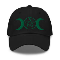 Pagan Triple Moon Goddess Symbol embroidered dad hat, product image 8