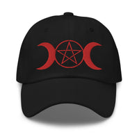 Pagan Triple Moon Goddess Symbol embroidered dad hat, product image 10