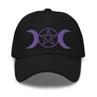Pagan Triple Moon Goddess Symbol embroidered dad hat, product image 11