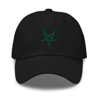 Black Metal Style Inverted Pentagram embroidered dad hat, product image 8