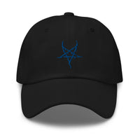 Black Metal Style Inverted Pentagram embroidered dad hat, product image 9